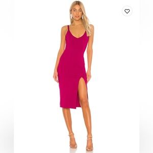 Lovers & friends Lucie Midi Dress in Fuchsia